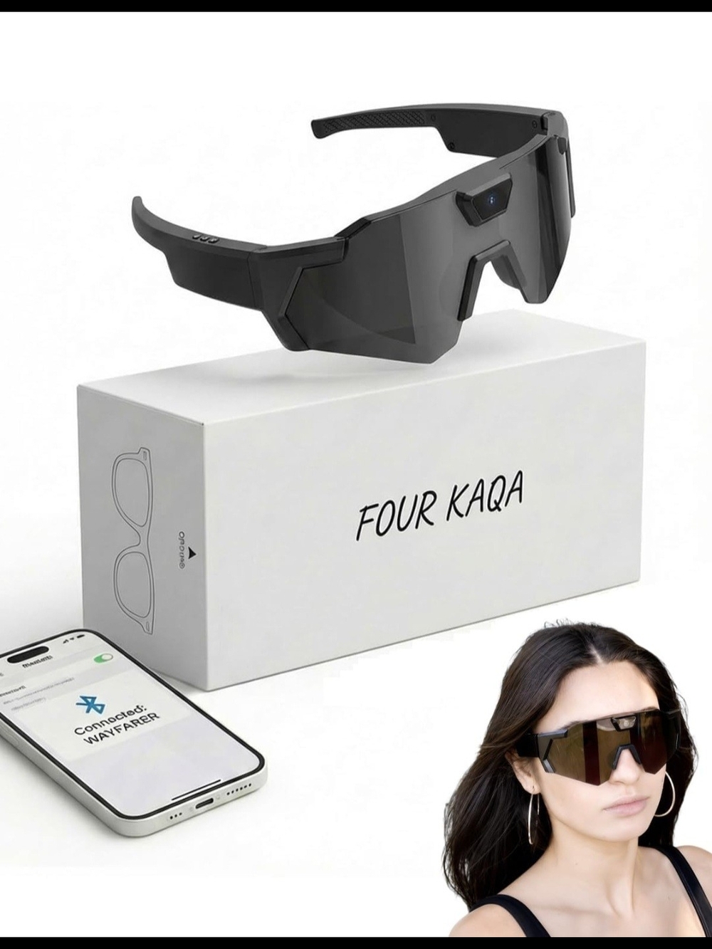 POV Glasses 4k Baseball with Camera Smart Glass for Men Women Sunglasses Cameras
